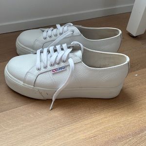Superga Leather Platform Sneakers